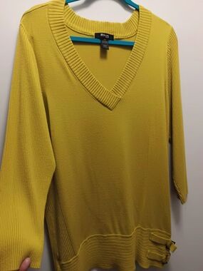 Style & Co. Chartreuse V-Neck Sweater